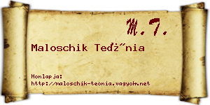 Maloschik Teónia névjegykártya